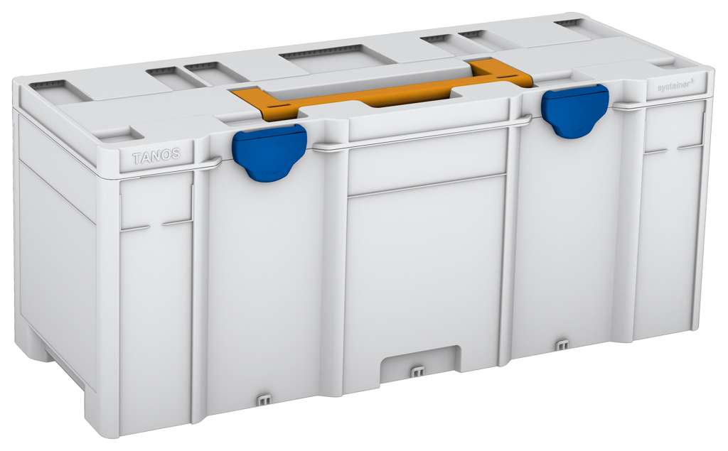 Systainer³ XXL 337, Light Grey with Daffodil Yellow lid handle and Signal Blue catches