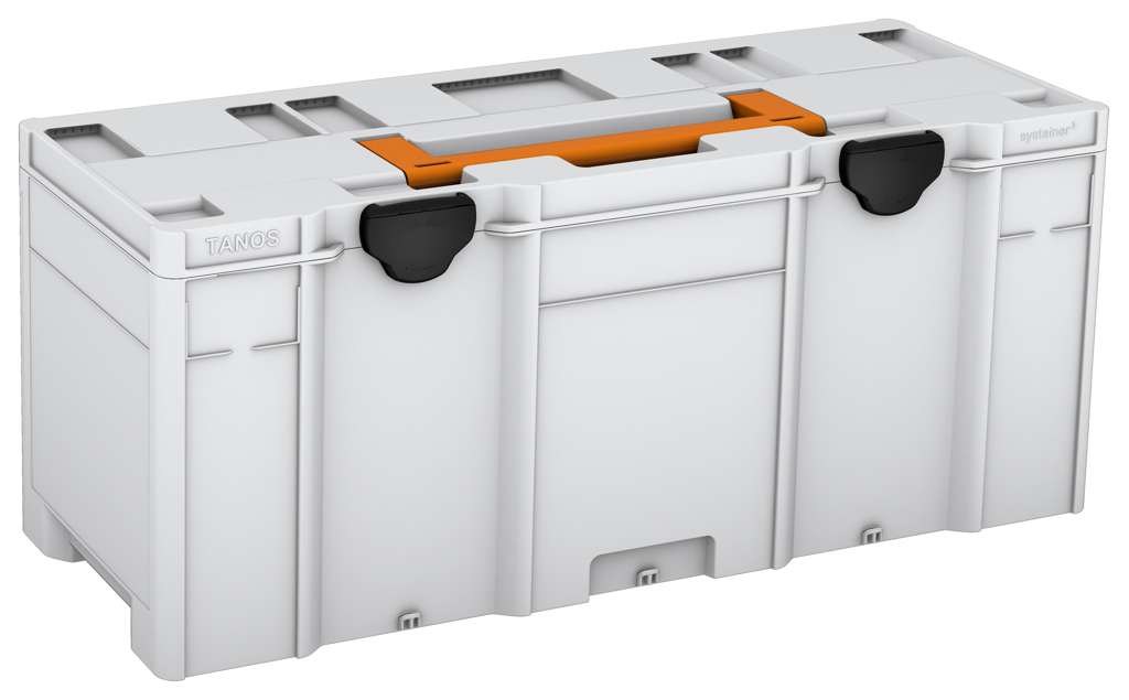 Systainer³ XXL 337, Light Grey with Deep Orange lid handle and Black catches