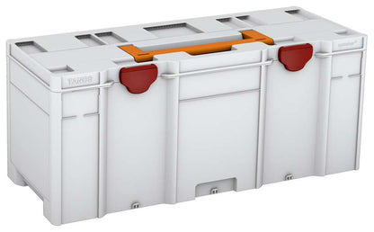 Systainer³ XXL 337, Light Grey with Deep Orange lid handle and Carmine Red catches