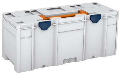 Systainer³ XXL 337, Light Grey with Deep Orange lid handle and Sapphire Blue catches