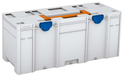 Systainer³ XXL 337, Light Grey with Deep Orange lid handle and Signal Blue catches