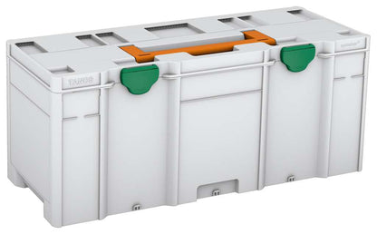 Systainer³ XXL 337, Light Grey with Deep Orange lid handle and Signal Green catches