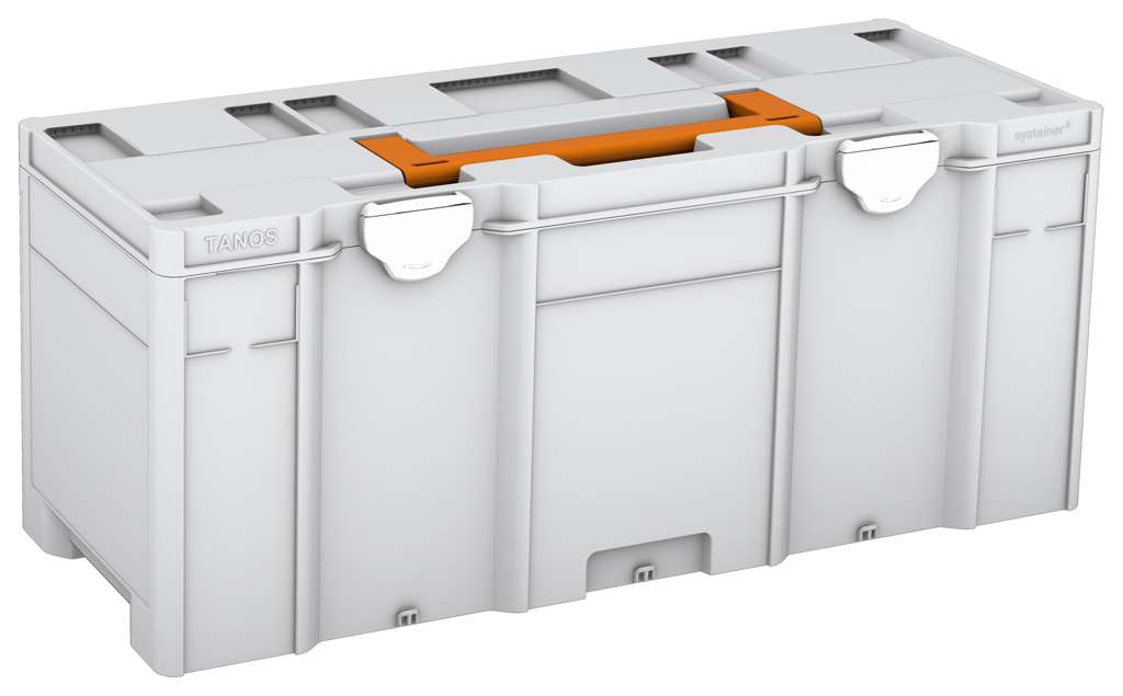 Systainer³ XXL 337, Light Grey with Deep Orange lid handle and White catches