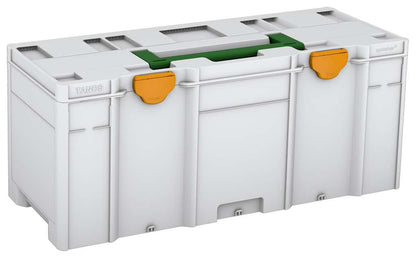 Systainer³ XXL 337, Light Grey with Emerald Green lid handle and Daffodil Yellow catches