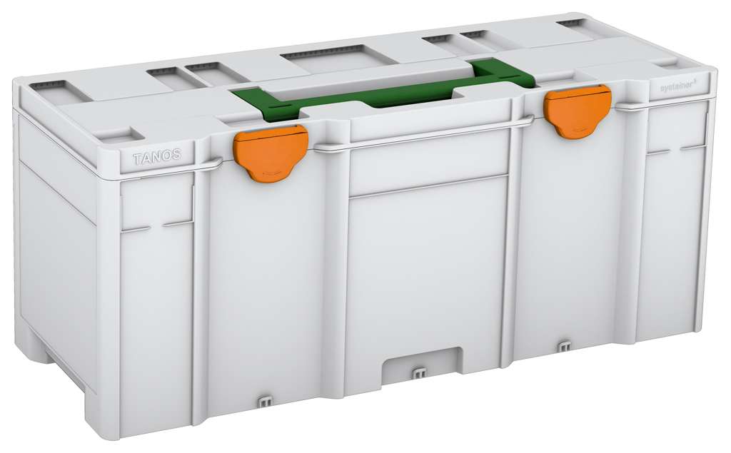 Systainer³ XXL 337, Light Grey with Emerald Green lid handle and Deep Orange catches