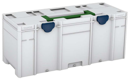 Systainer³ XXL 337, Light Grey with Emerald Green lid handle and Sapphire Blue catches
