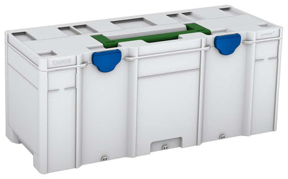 Systainer³ XXL 337, Light Grey with Emerald Green lid handle and Signal Blue catches