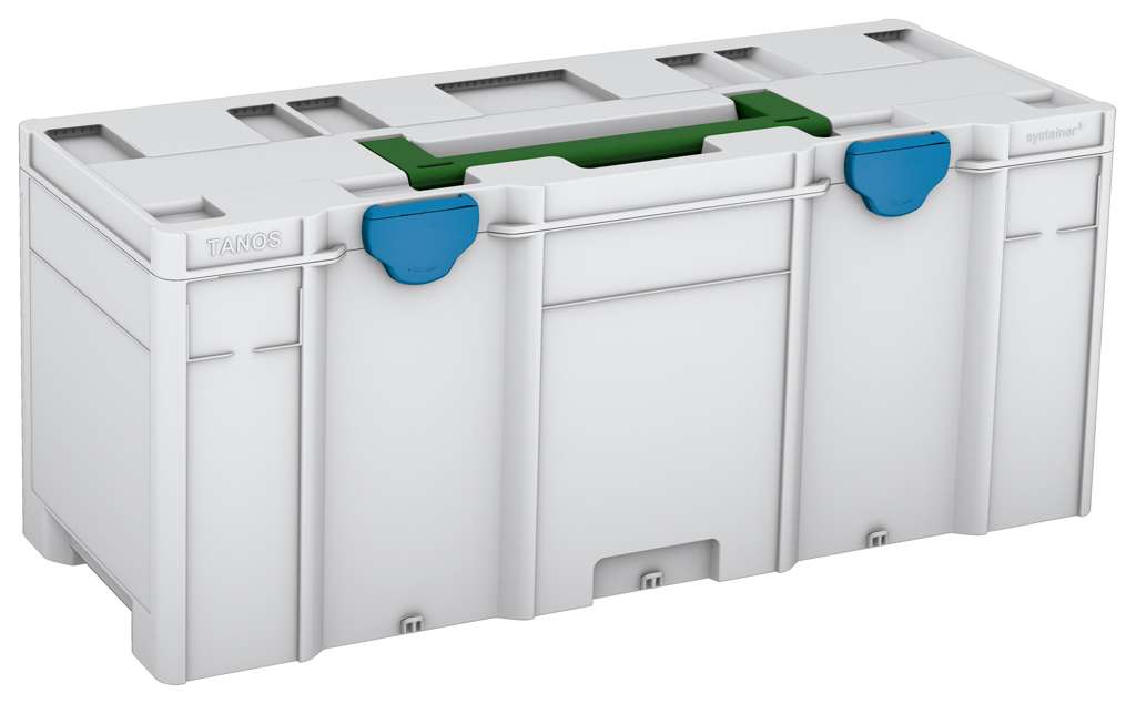 Systainer³ XXL 337, Light Grey with Emerald Green lid handle and Sky Blue catches