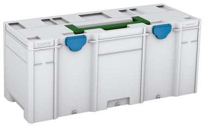 Systainer³ XXL 337, Light Grey with Emerald Green lid handle and Sky Blue catches