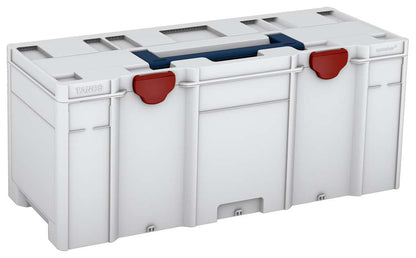 Systainer³ XXL 337, Light Grey with Sapphire Blue lid handle and Carmine Red catches