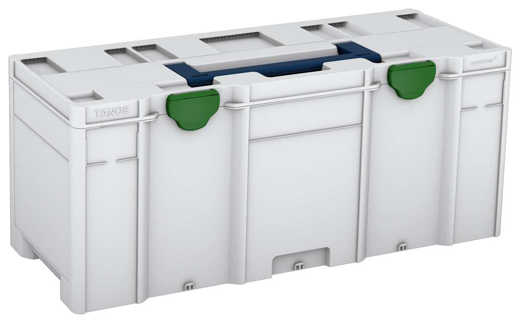Systainer³ XXL 337, Light Grey with Sapphire Blue lid handle and Emerald Green catches