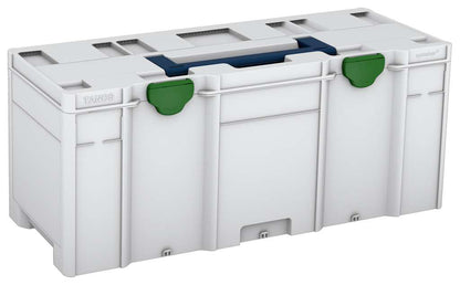 Systainer³ XXL 337, Light Grey with Sapphire Blue lid handle and Emerald Green catches