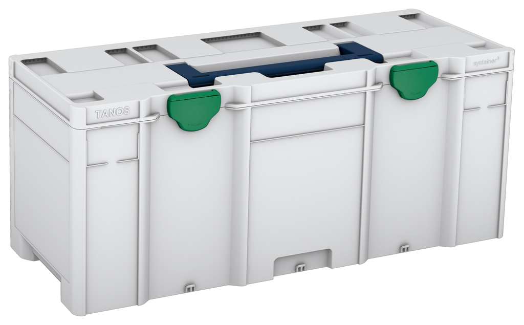 Systainer³ XXL 337, Light Grey with Sapphire Blue lid handle and Signal Green catches