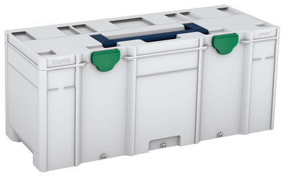 Systainer³ XXL 337, Light Grey with Sapphire Blue lid handle and Signal Green catches