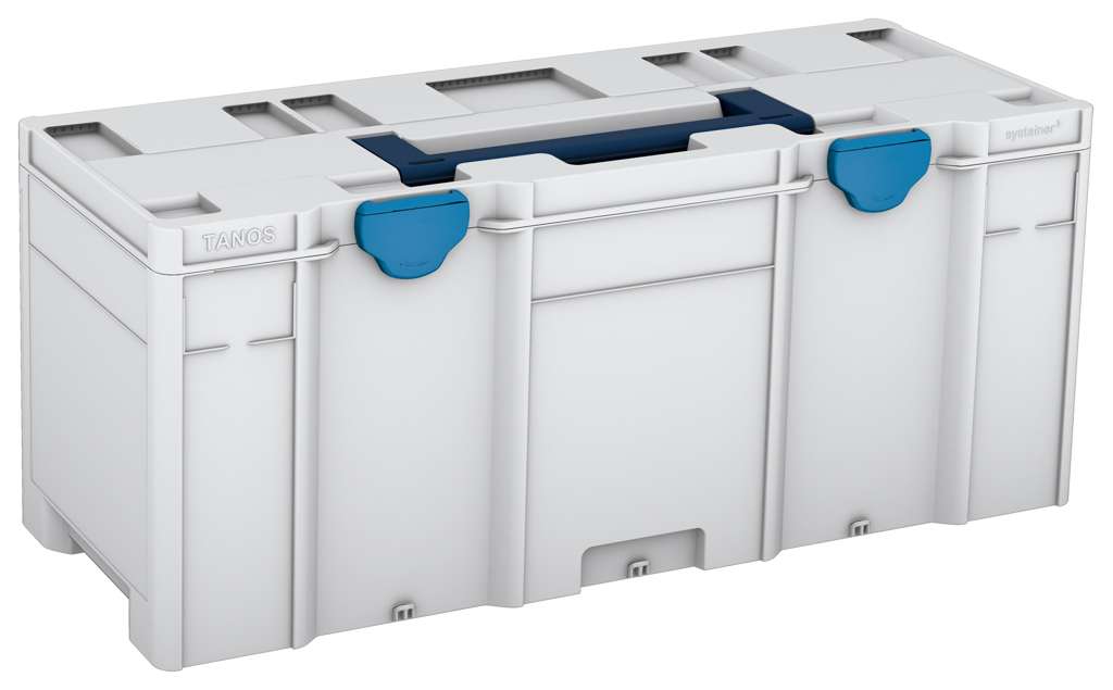 Systainer³ XXL 337, Light Grey with Sapphire Blue lid handle and Sky Blue catches