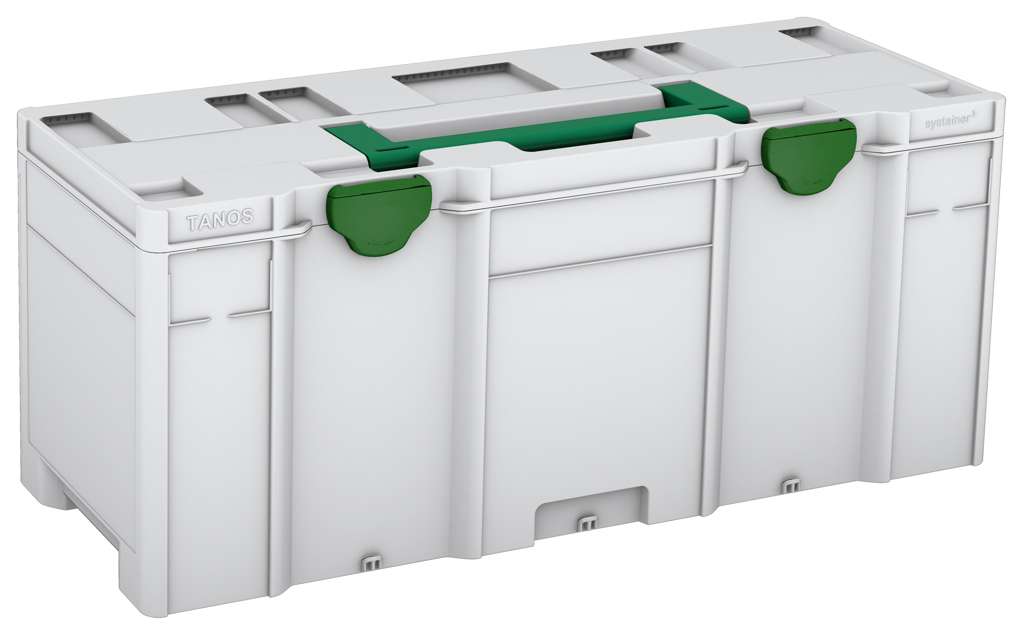 Systainer³ XXL 337, Light Grey with Signal Green lid handle and Emerald Green catches