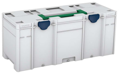 Systainer³ XXL 337, Light Grey with Signal Green lid handle and Sapphire Blue catches
