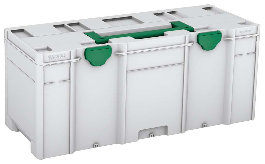 Systainer³ XXL 337, Light Grey with Signal Green lid handle and Signal Green catches
