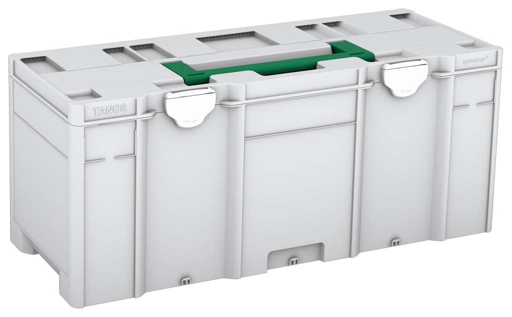 Systainer³ XXL 337, Light Grey with Signal Green lid handle and White catches
