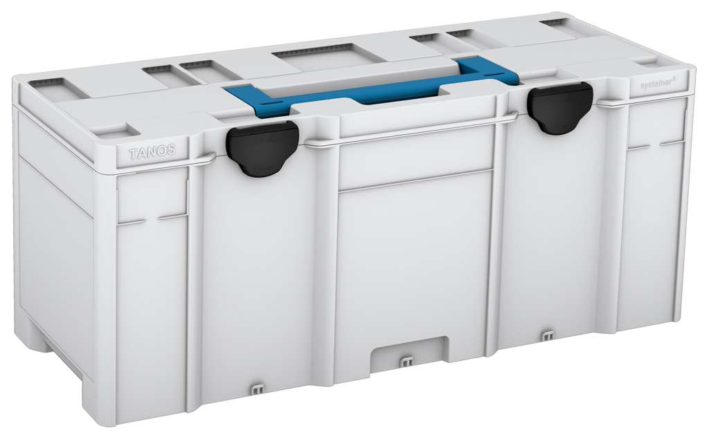 Systainer³ XXL 337, Light Grey with Sky Blue lid handle and Black catches