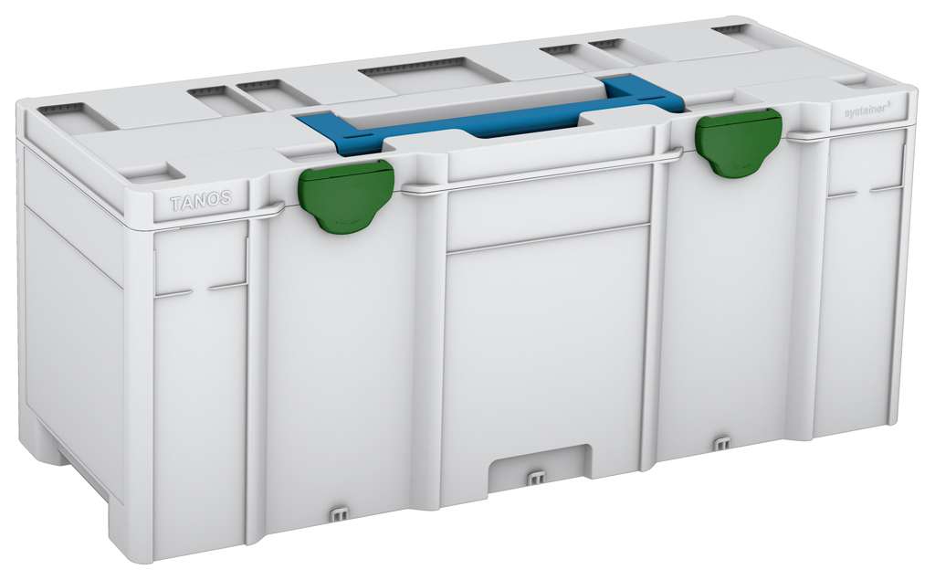 Systainer³ XXL 337, Light Grey with Sky Blue lid handle and Emerald Green catches