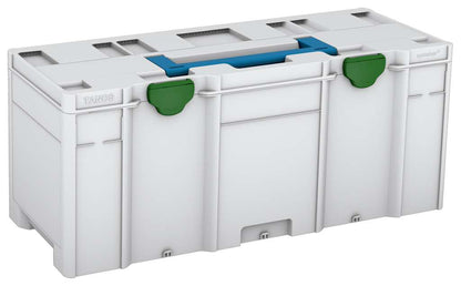 Systainer³ XXL 337, Light Grey with Sky Blue lid handle and Emerald Green catches