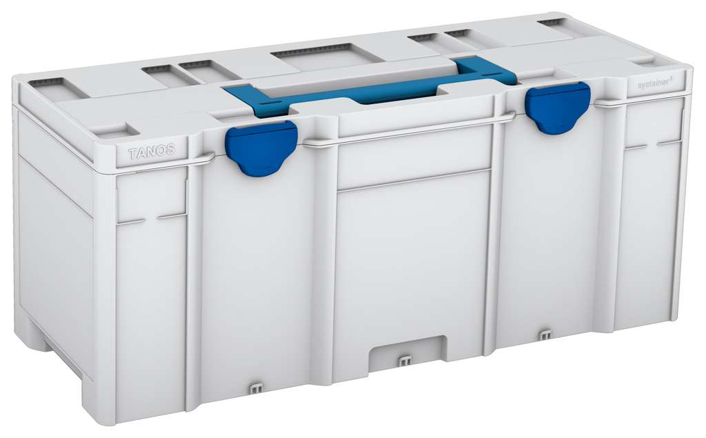 Systainer³ XXL 337, Light Grey with Sky Blue lid handle and Signal Blue catches