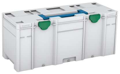 Systainer³ XXL 337, Light Grey with Sky Blue lid handle and Signal Green catches