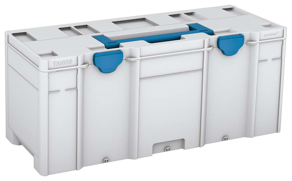 Systainer³ XXL 337, Light Grey with Sky Blue lid handle and Sky Blue catches