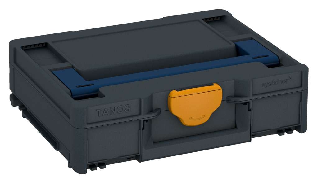 Systainer³ M 112, Anthracite with Sapphire Blue lid handle and Daffodil Yellow catches