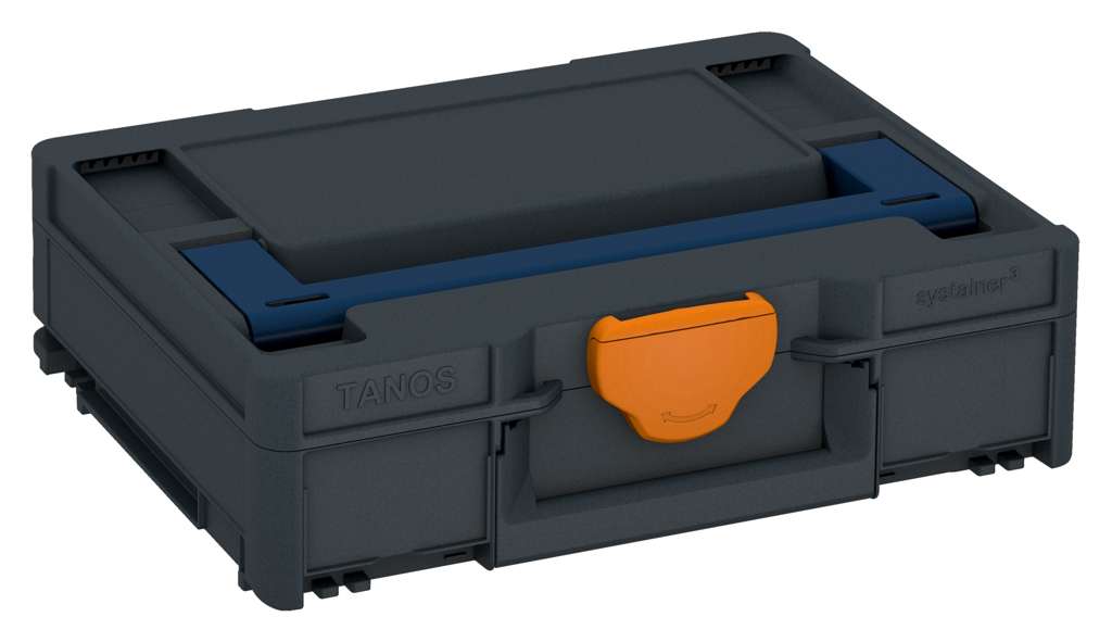 Systainer³ M 112, Anthracite with Sapphire Blue lid handle and Deep Orange catches