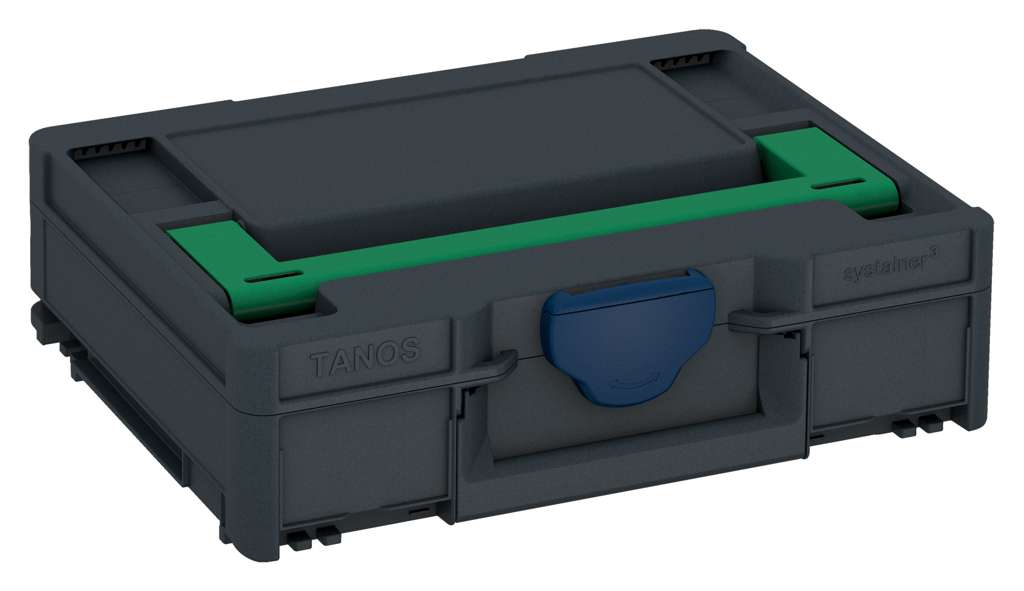 Systainer³ M 112, Anthracite with Signal Green lid handle and Sapphire Blue catches