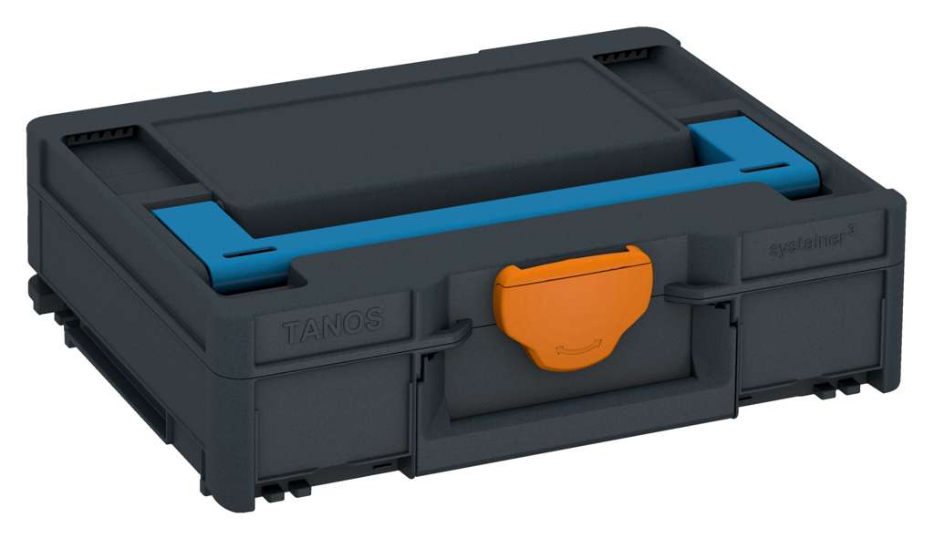 Systainer³ M 112, Anthracite with Sky Blue lid handle and Deep Orange catches