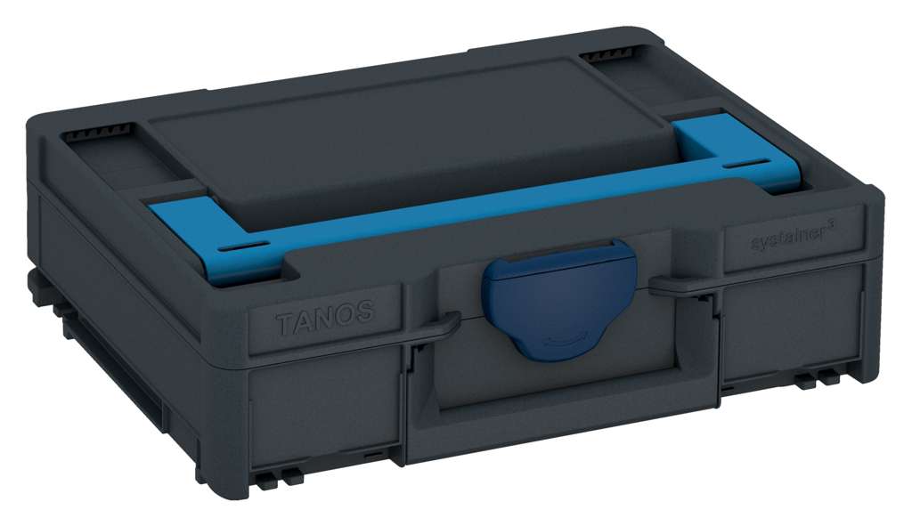 Systainer³ M 112, Anthracite with Sky Blue lid handle and Sapphire Blue catches