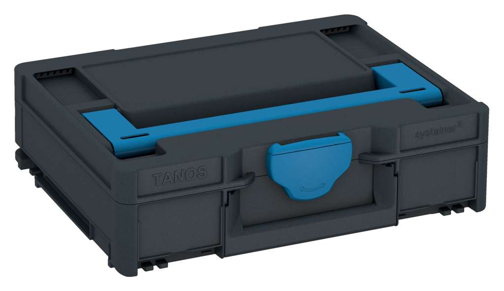 Systainer³ M 112, Anthracite with Sky Blue lid handle and Sky Blue catches