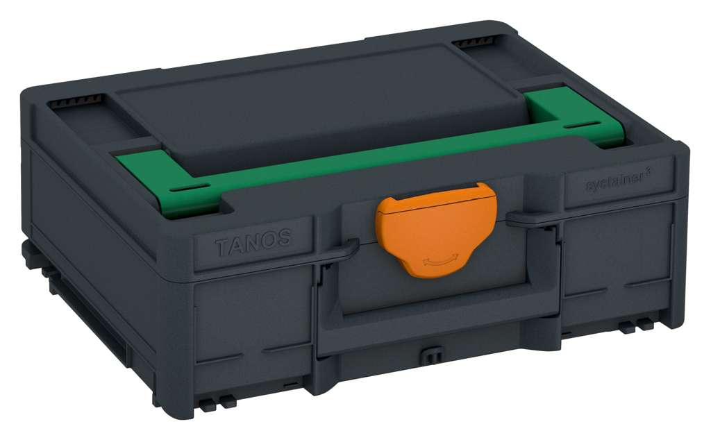 Systainer³ M 137, Anthracite with Signal Green lid handle and Deep Orange catches