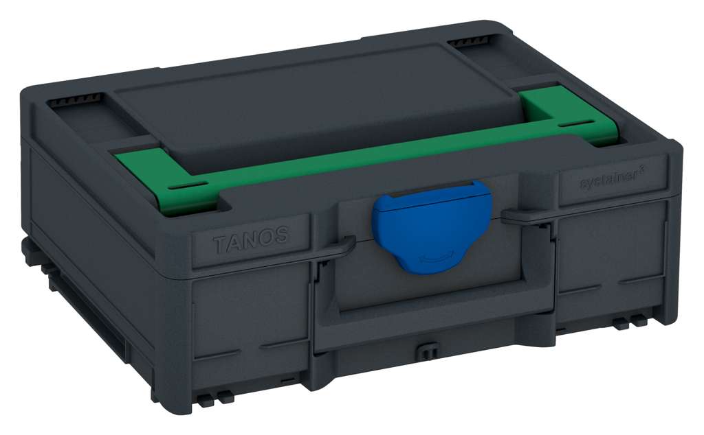 Systainer³ M 137, Anthracite with Signal Green lid handle and Signal Blue catches