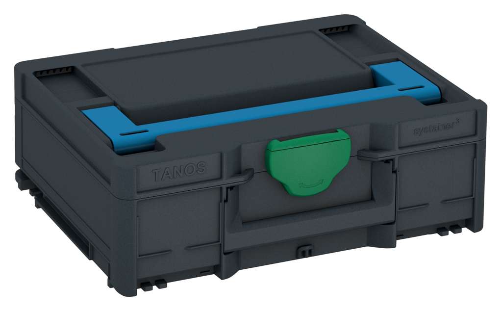 Systainer³ M 137, Anthracite with Sky Blue lid handle and Signal Green catches