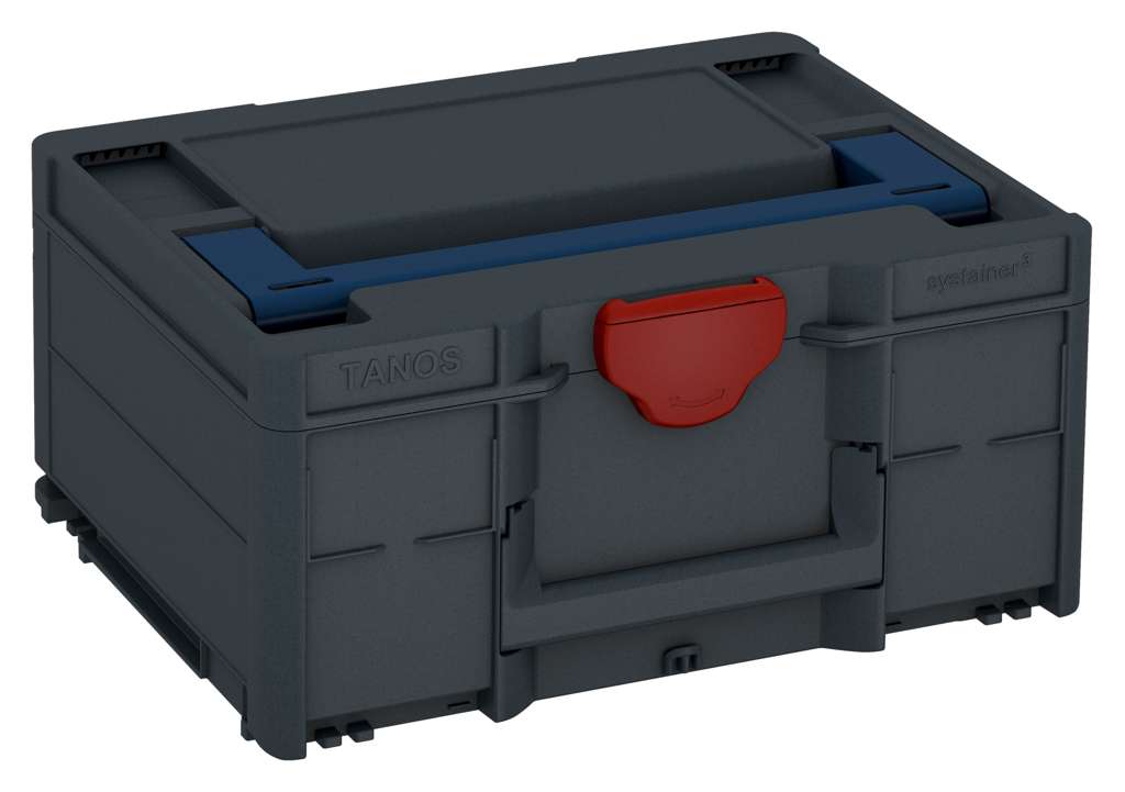 Systainer³ M 187, Anthracite with Sapphire Blue lid handle and Carmine Red catches