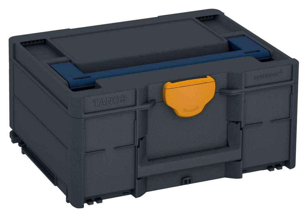 Systainer³ M 187, Anthracite with Sapphire Blue lid handle and Daffodil Yellow catches