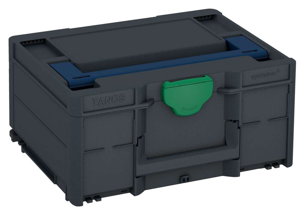 Systainer³ M 187, Anthracite with Sapphire Blue lid handle and Signal Green catches