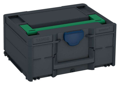 Systainer³ M 187, Anthracite with Signal Green lid handle and Sapphire Blue catches