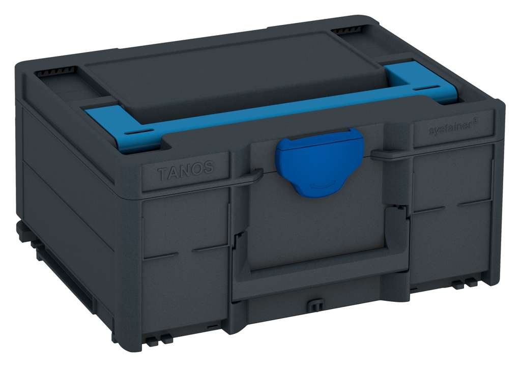 Systainer³ M 187, Anthracite with Sky Blue lid handle and Signal Blue catches