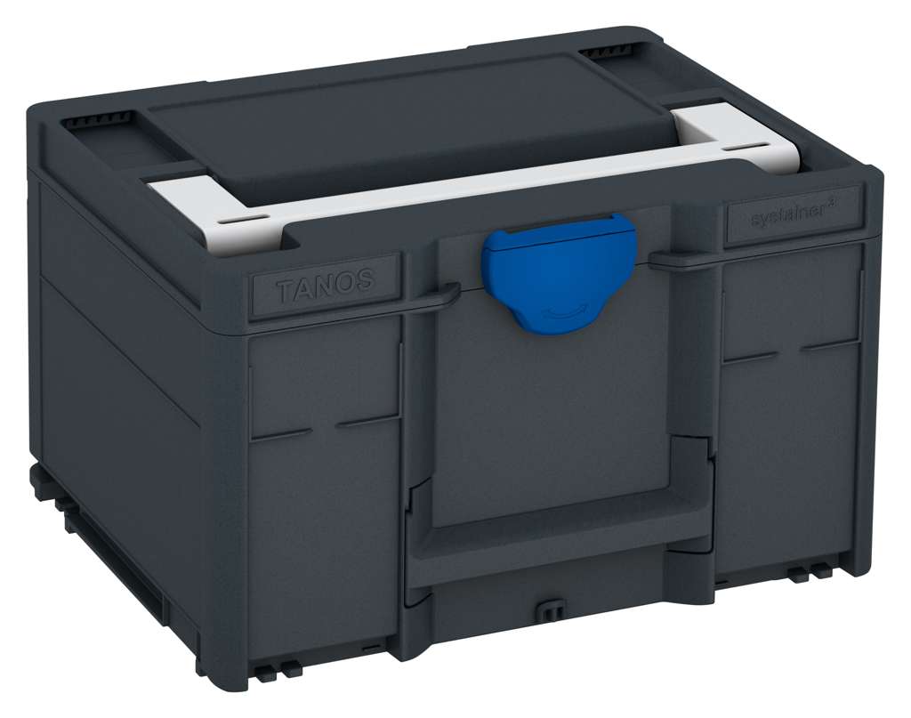 Systainer³ M 237, Anthracite with Light Grey lid handle and Signal Blue catches