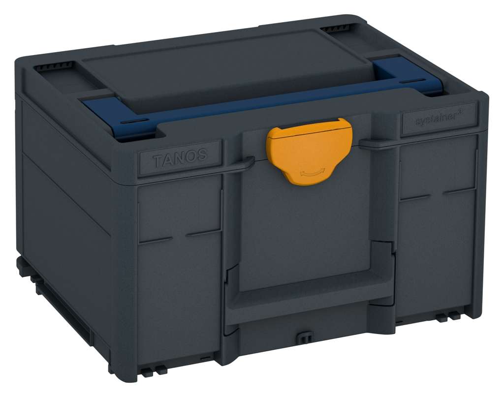 Systainer³ M 237, Anthracite with Sapphire Blue lid handle and Daffodil Yellow catches