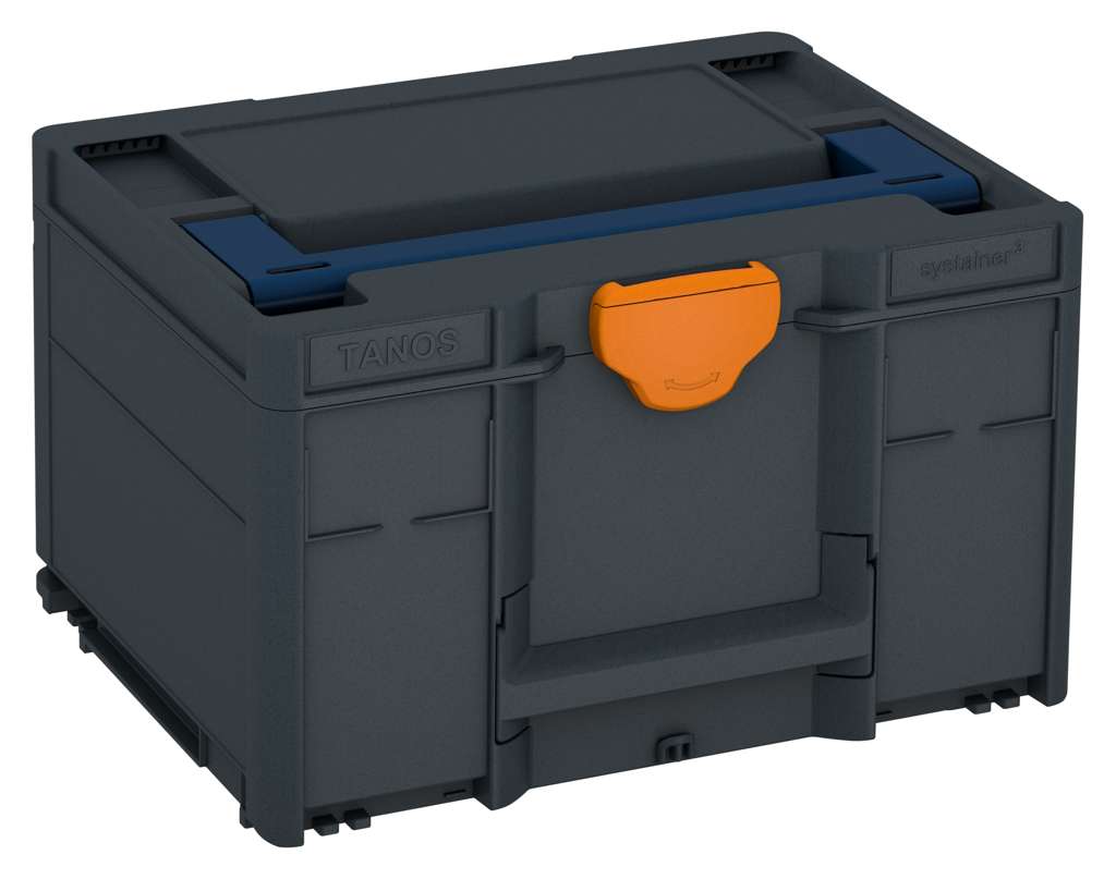 Systainer³ M 237, Anthracite with Sapphire Blue lid handle and Deep Orange catches