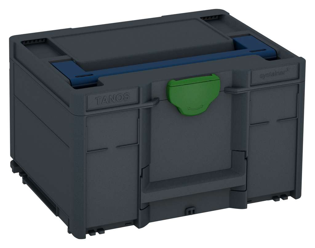 Systainer³ M 237, Anthracite with Sapphire Blue lid handle and Emerald Green catches