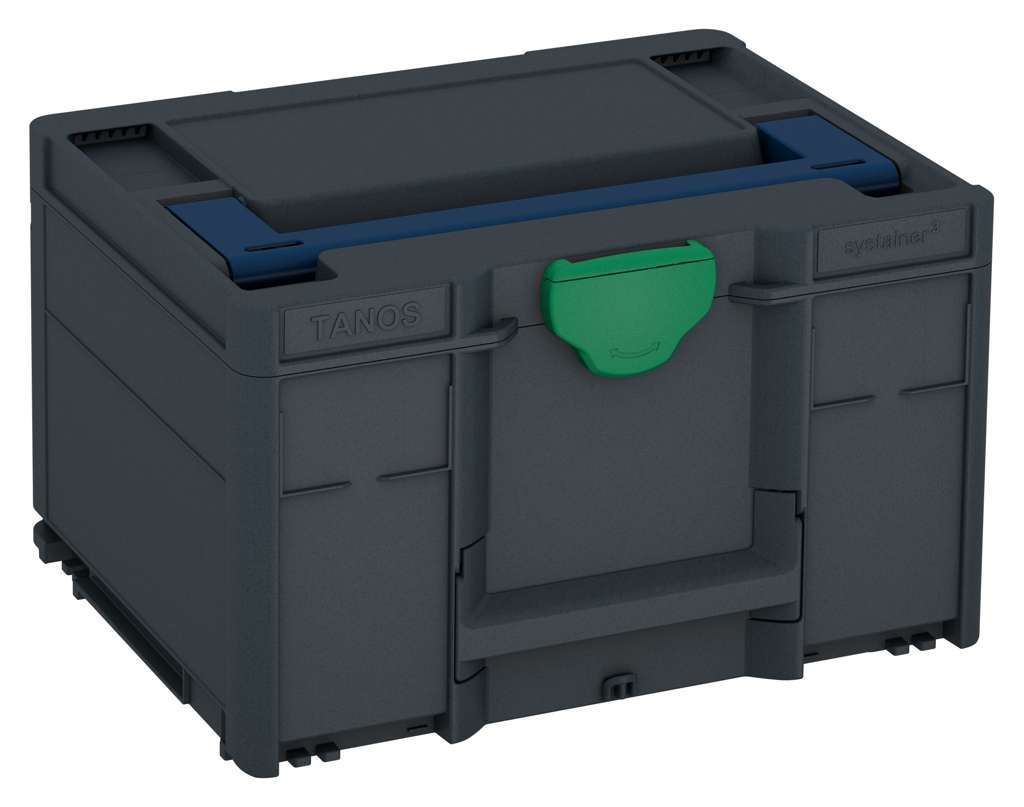 Systainer³ M 237, Anthracite with Sapphire Blue lid handle and Signal Green catches