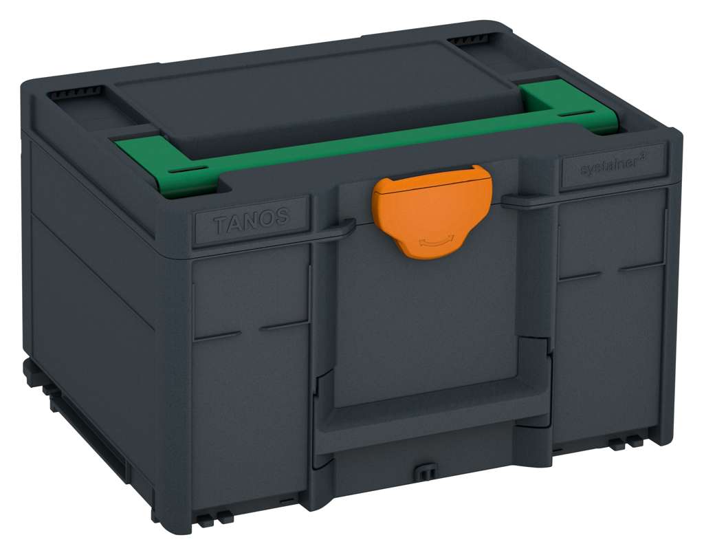 Systainer³ M 237, Anthracite with Signal Green lid handle and Deep Orange catches