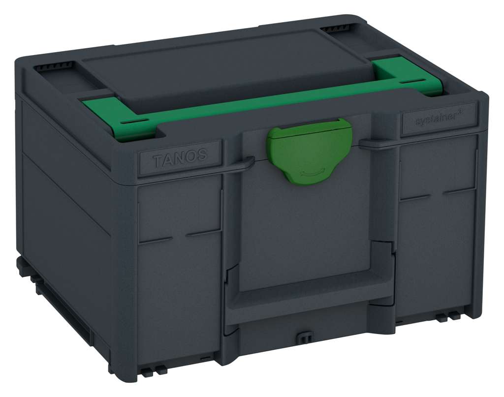 Systainer³ M 237, Anthracite with Signal Green lid handle and Emerald Green catches